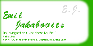 emil jakabovits business card